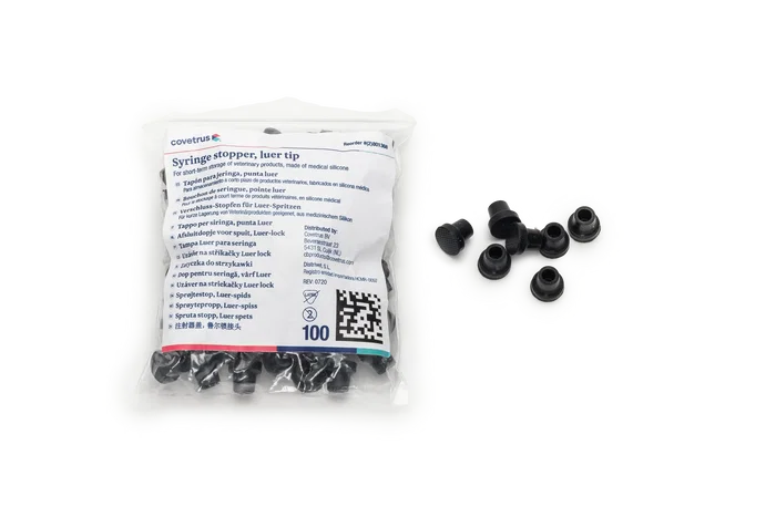 Covetrus Tapón para Jeringa Luer 100ud de Silicona Médica sin Látex Covetrus Tapón para Jeringa Luer 100ud de Silicona Médica sin Látex